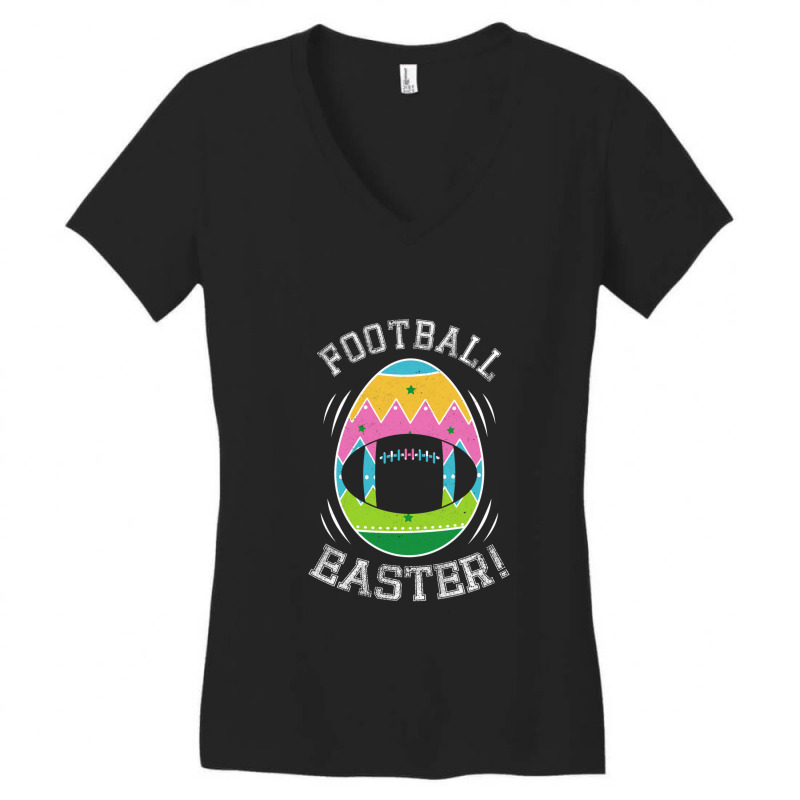 Distressed Egg Football Player Lover Happy Easter  Women's V-Neck T-Shirt by DIANECULERIE | Artistshot