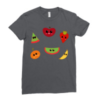 Adorable Smiling Fruits Music Ladies Fitted T-shirt | Artistshot