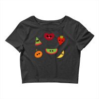 Adorable Smiling Fruits Music Crop Top | Artistshot