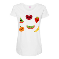 Adorable Smiling Fruits Music Maternity Scoop Neck T-shirt | Artistshot