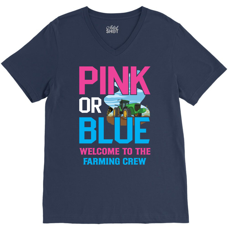 Gender Reveal Farming Quote For A Farmer Family Fu V-neck Tee | Artistshot