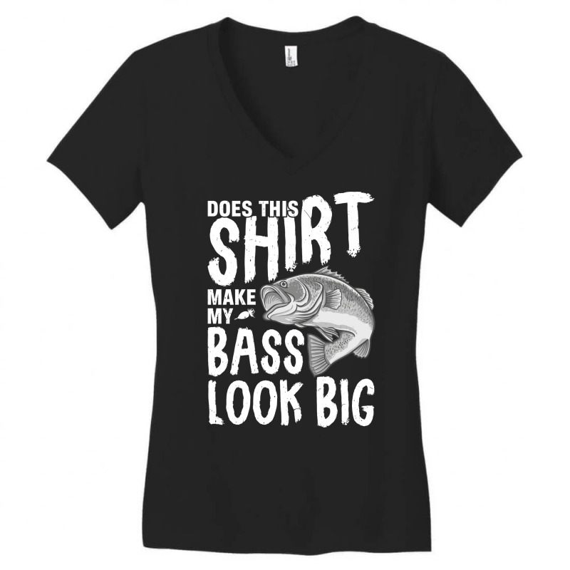 Does This  Make My Bass Look Big Green Women's V-Neck T-Shirt by gweleyadisse | Artistshot