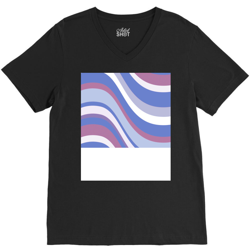 Bigender Pride Gently Wavy Varied Stripes Green V-neck Tee | Artistshot