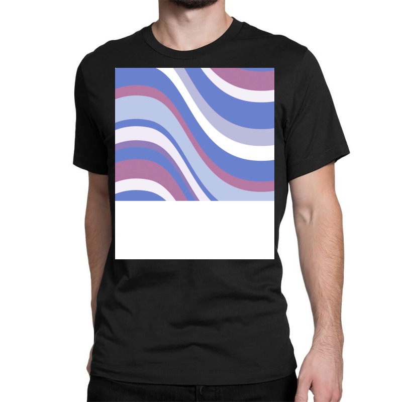 Bigender Pride Gently Wavy Varied Stripes Green Classic T-shirt | Artistshot