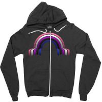 Gender Fluid Pride Flag 3d Drip Rainbow Design 80s Zipper Hoodie | Artistshot