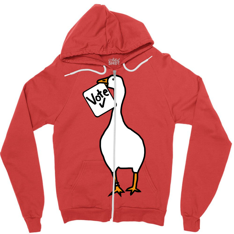 White Goose With Stolen Vote Message Boy (1) (1) Zipper Hoodie | Artistshot