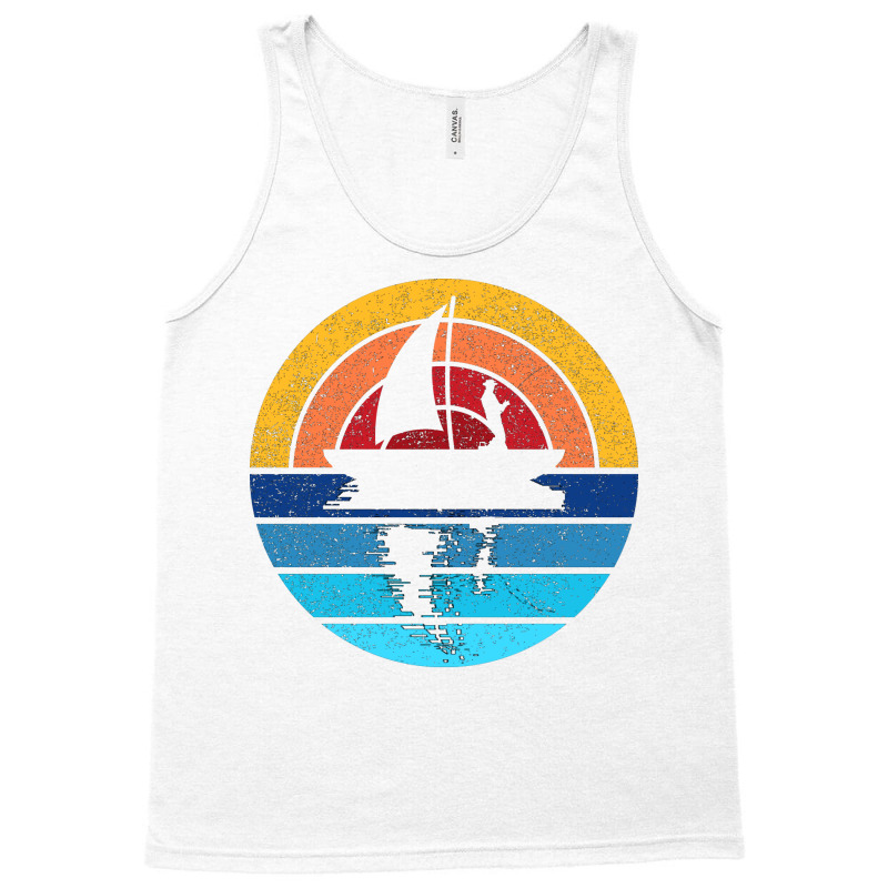 Fishing Outdoors Retro Sunset Design 80s Nature Tank Top by rallyjov0 | Artistshot