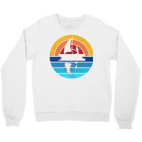 Fishing Outdoors Retro Sunset Design 80s Nature Crewneck Sweatshirt | Artistshot