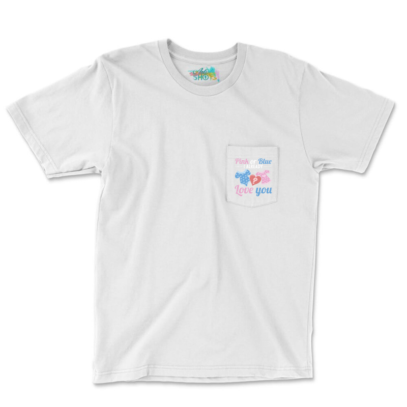 Gender Announcement Pink Or Blue Gender Reveal Gif Pocket T-shirt | Artistshot