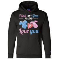 Gender Announcement Pink Or Blue Gender Reveal Gif Champion Hoodie | Artistshot