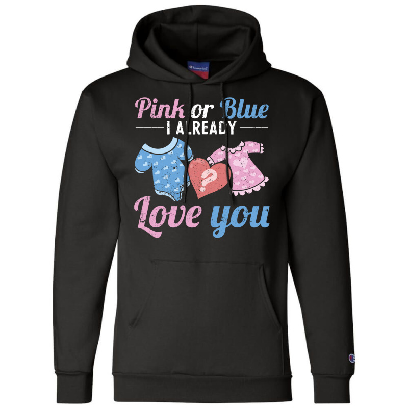 Gender Announcement Pink Or Blue Gender Reveal Gif Champion Hoodie | Artistshot