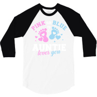 Gender Reveal Auntie Aunt Nature 3/4 Sleeve Shirt | Artistshot