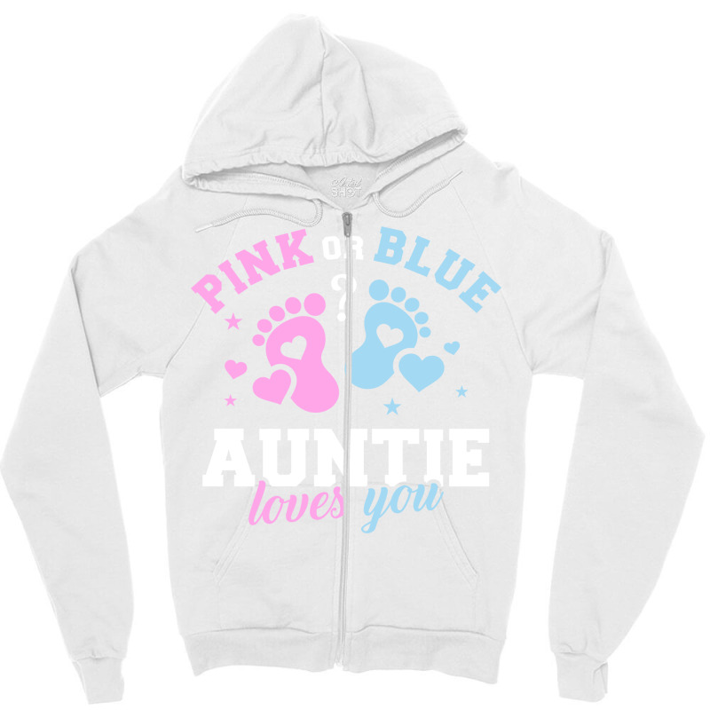 Gender Reveal Auntie Aunt Nature Zipper Hoodie by tindalberkay9 | Artistshot