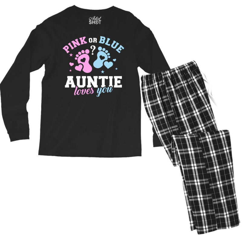 Gender Reveal Auntie Aunt Nature Men's Long Sleeve Pajama Set by tindalberkay9 | Artistshot