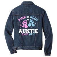 Gender Reveal Auntie Aunt Nature Men Denim Jacket | Artistshot