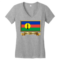 New Caledonia Named Flag Stickers Women's V-neck T-shirt | Artistshot