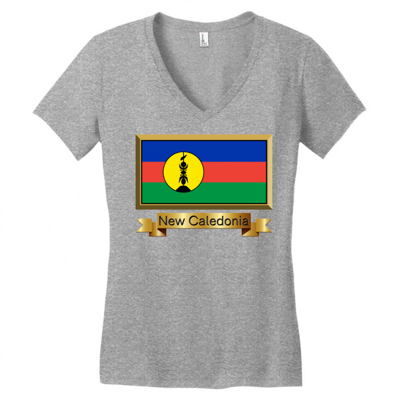 New Caledonia Named Flag Stickers Women's V-Neck T-Shirt by bivansixquinkkl | Artistshot