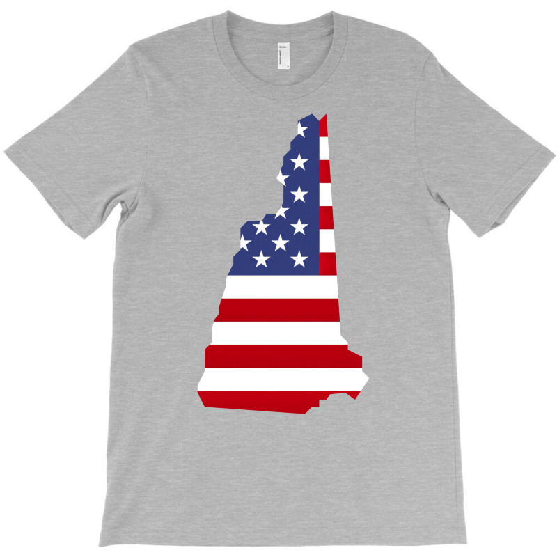 New Hampshire Map Silhouette Filled With Us Flag O T-shirt | Artistshot