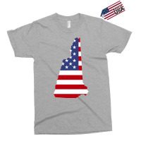 New Hampshire Map Silhouette Filled With Us Flag O Exclusive T-shirt | Artistshot