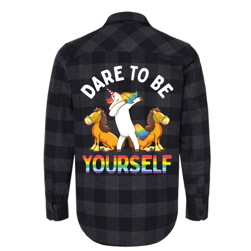 Lgbt Gay Pride Month Dare To Be Yourself Travel Flannel Shirt | Artistshot