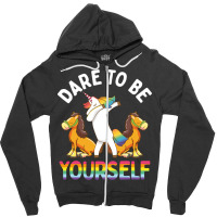 Lgbt Gay Pride Month Dare To Be Yourself Travel Zipper Hoodie | Artistshot