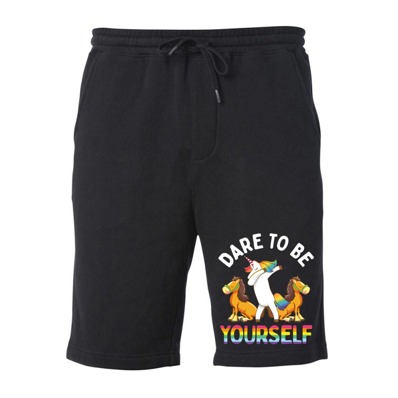 Lgbt Gay Pride Month Dare To Be Yourself Travel Fleece Short | Artistshot