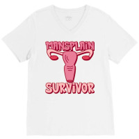 Mansplain Survivor Feminism Feminist Womens Rights V-neck Tee | Artistshot