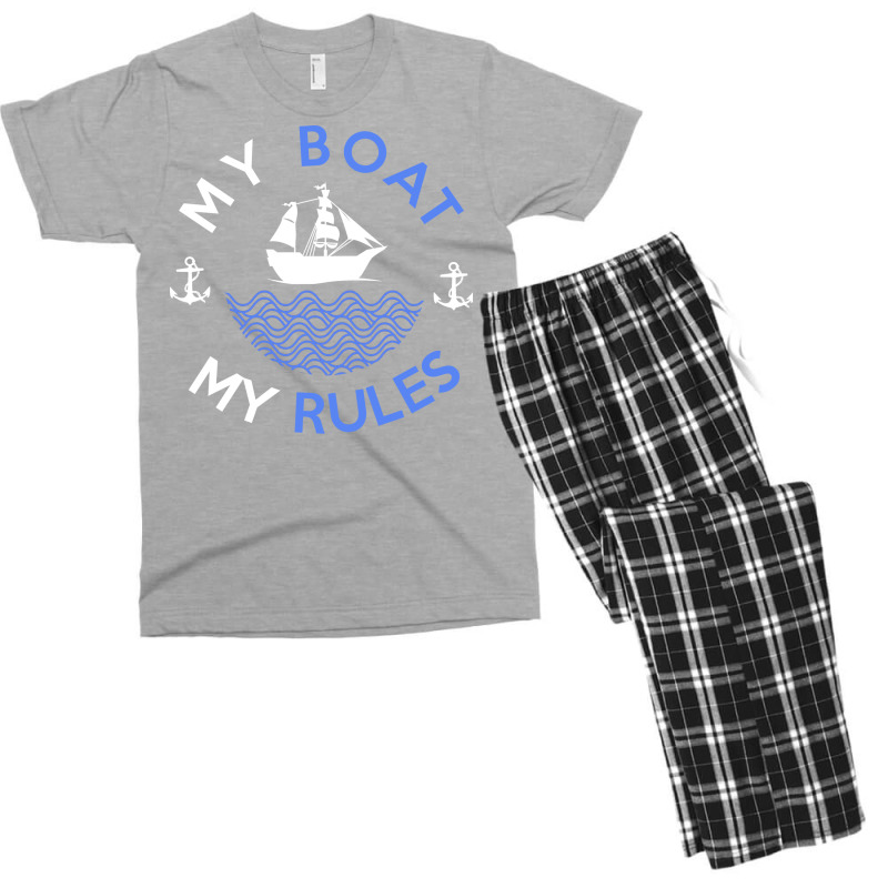 My Boat My Rules Fishing Sailing Yacht Ship Captai Men's T-shirt Pajama Set | Artistshot