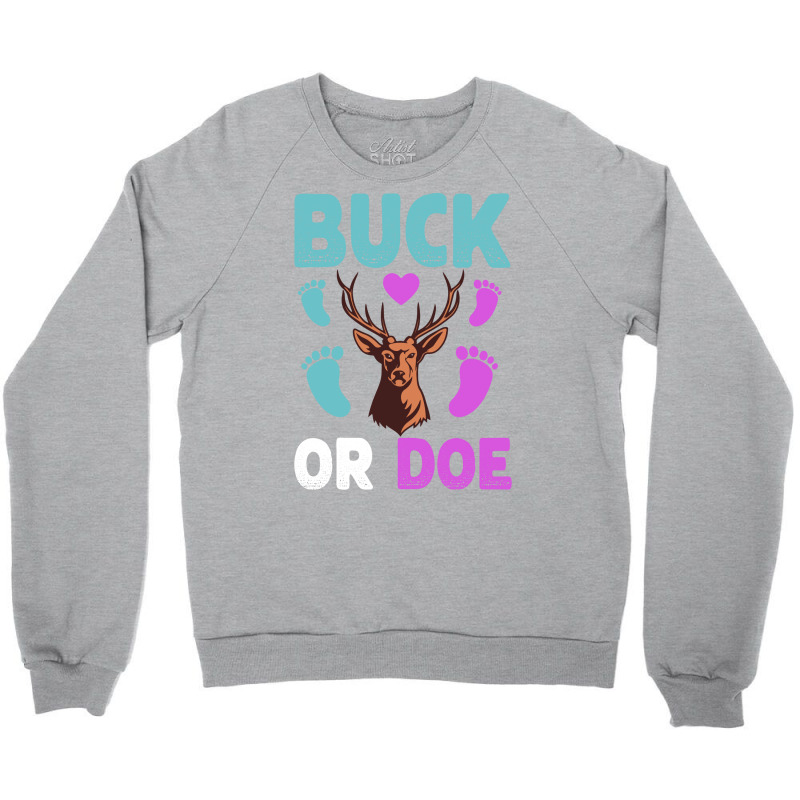 Buck Or Doe Gender Reveal Matching Ba Blue Nature Crewneck Sweatshirt | Artistshot