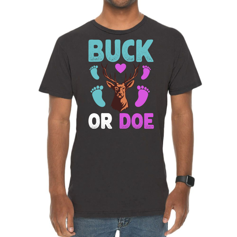 Buck Or Doe Gender Reveal Matching Ba Blue Nature Vintage T-shirt | Artistshot