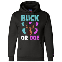 Buck Or Doe Gender Reveal Matching Ba Blue Nature Champion Hoodie | Artistshot