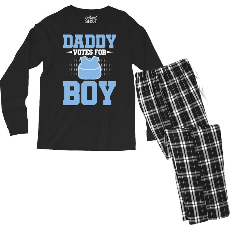 Funny Future Daddy Team Boy Gender Reveal Love Men's Long Sleeve Pajama Set | Artistshot