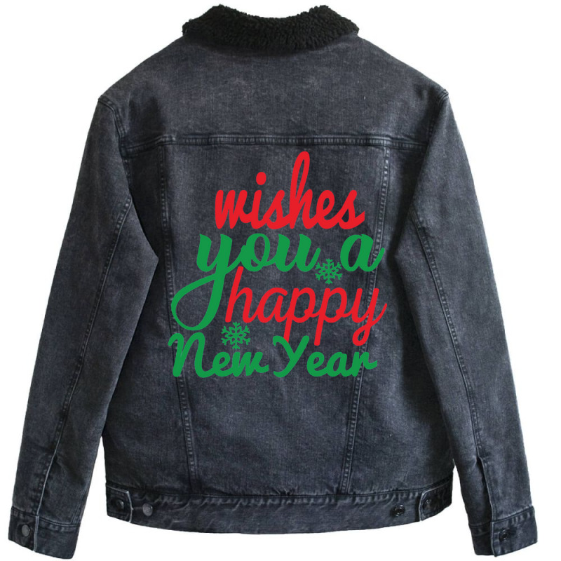 New Year Design Unisex Sherpa-lined Denim Jacket | Artistshot