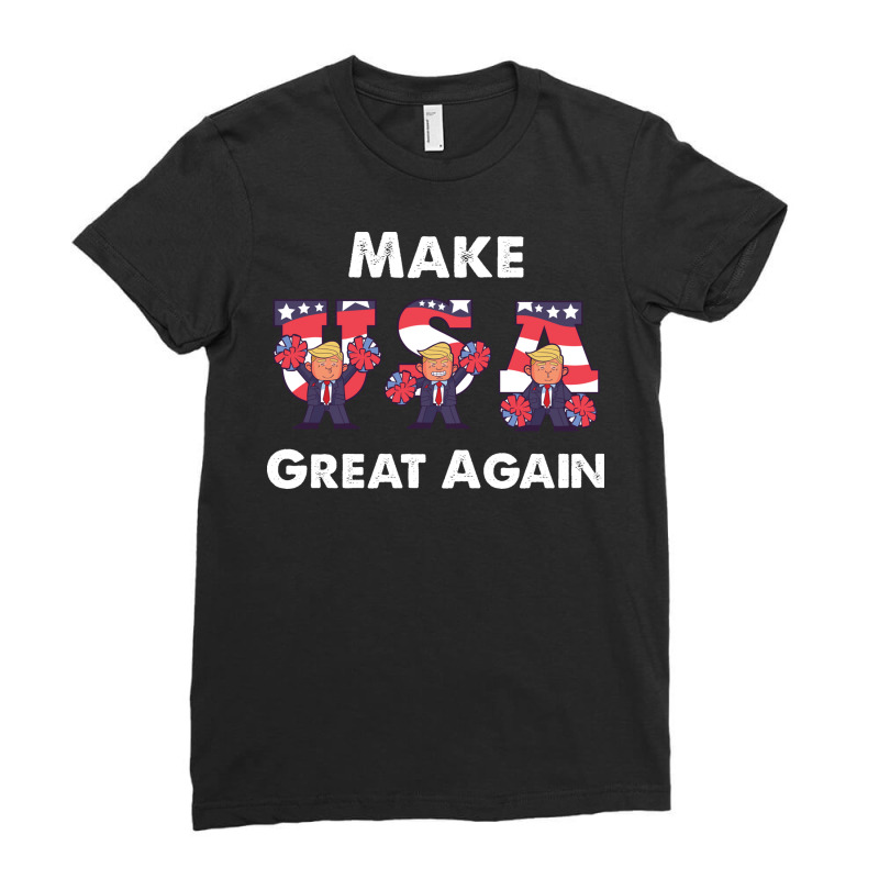 45 Squared Trump 2020 Second Term Usa Ladies Fitted T-Shirt by arif1 | Artistshot