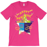 Patchwork New Year Lettering Design T-shirt | Artistshot