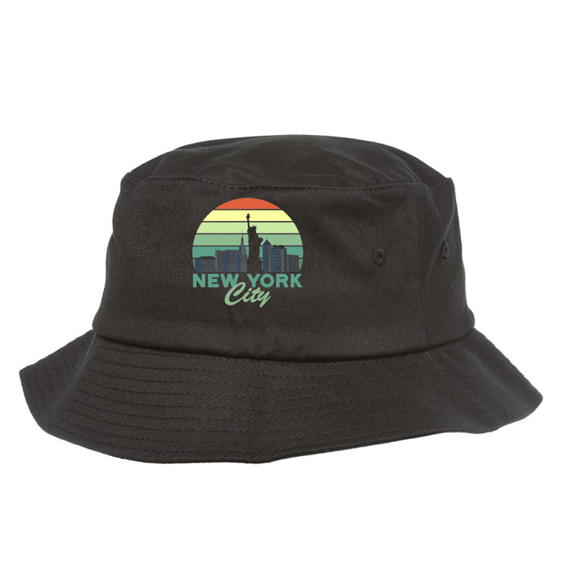 New York City Skyline Product Design Mask Tshirt Bucket Hat | Artistshot