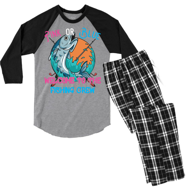 Gender Reveal Fishing Design For A Fishermen Funny Men's 3/4 Sleeve Pajama Set | Artistshot