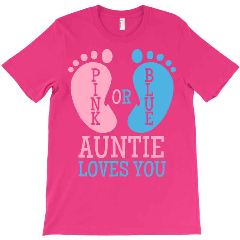 Gender Reveal Auntie Pink Or Blue Nostalgia T-shirt | Artistshot