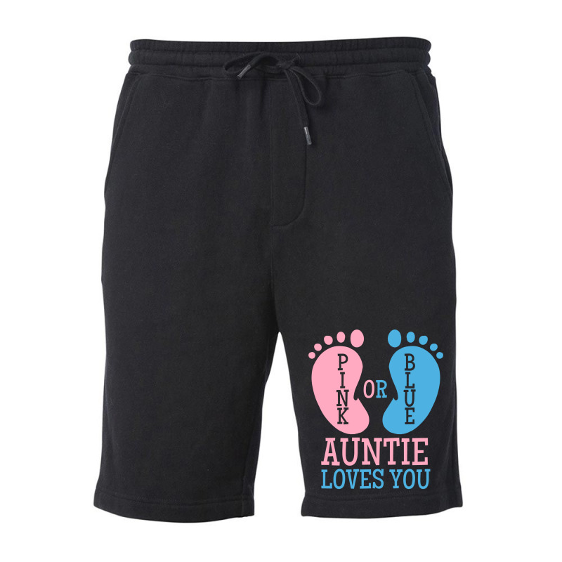 Gender Reveal Auntie Pink Or Blue Nostalgia Fleece Short | Artistshot