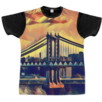 New York Skyline   Low Poly Art   Mm009lpad1 Graphic T-shirt | Artistshot