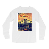 New York Skyline   Low Poly Art   Mm009lpad1 Long Sleeve Shirts | Artistshot