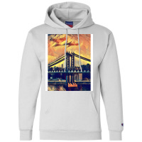 New York Skyline   Low Poly Art   Mm009lpad1 Champion Hoodie | Artistshot