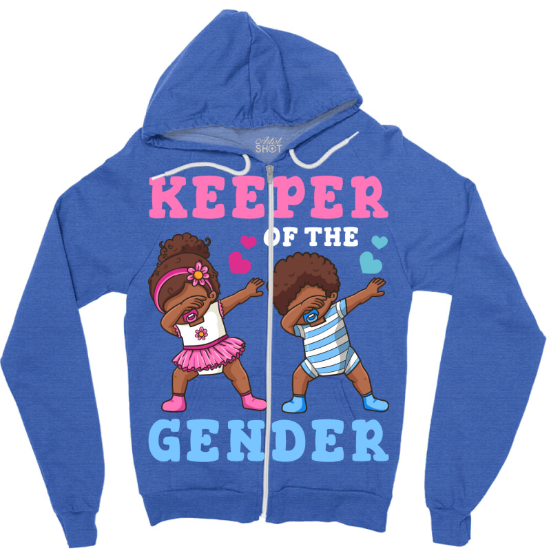 Gender Reveal Keeper Of Gender Green Zipper Hoodie | Artistshot