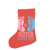 Gender Reveal Sister Pink Or Blue Vintage Holiday Stocking | Artistshot