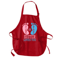 Gender Reveal Sister Pink Or Blue Vintage Medium-length Apron | Artistshot