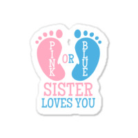 Gender Reveal Sister Pink Or Blue Vintage Sticker | Artistshot