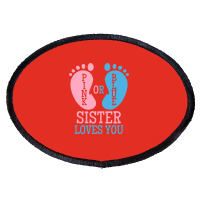 Gender Reveal Sister Pink Or Blue Vintage Oval Patch | Artistshot