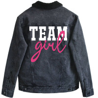 Team Girl Gender Reveal Ba Nature Unisex Sherpa-lined Denim Jacket | Artistshot