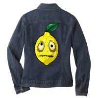 Creepy Zombie Lemonade Yellow Fruit Quote Ladies Denim Jacket | Artistshot