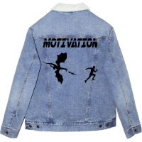 Motivation Sport Running Humor Dragon 6 Unisex Sherpa-lined Denim Jacket | Artistshot